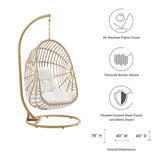 Notus Wicker Rattan Outdoor Patio Rattan Swing Chair in Natural White