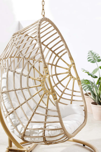 Amalie Wicker Rattan Outdoor Patio Rattan Swing Chair by Furniture for America