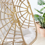 Notus Wicker Rattan Outdoor Patio Rattan Swing Chair in Natural White
