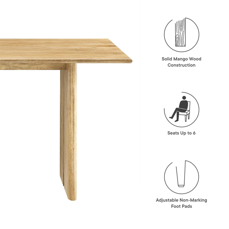 Ember 60" Wood Dining Table in Oak