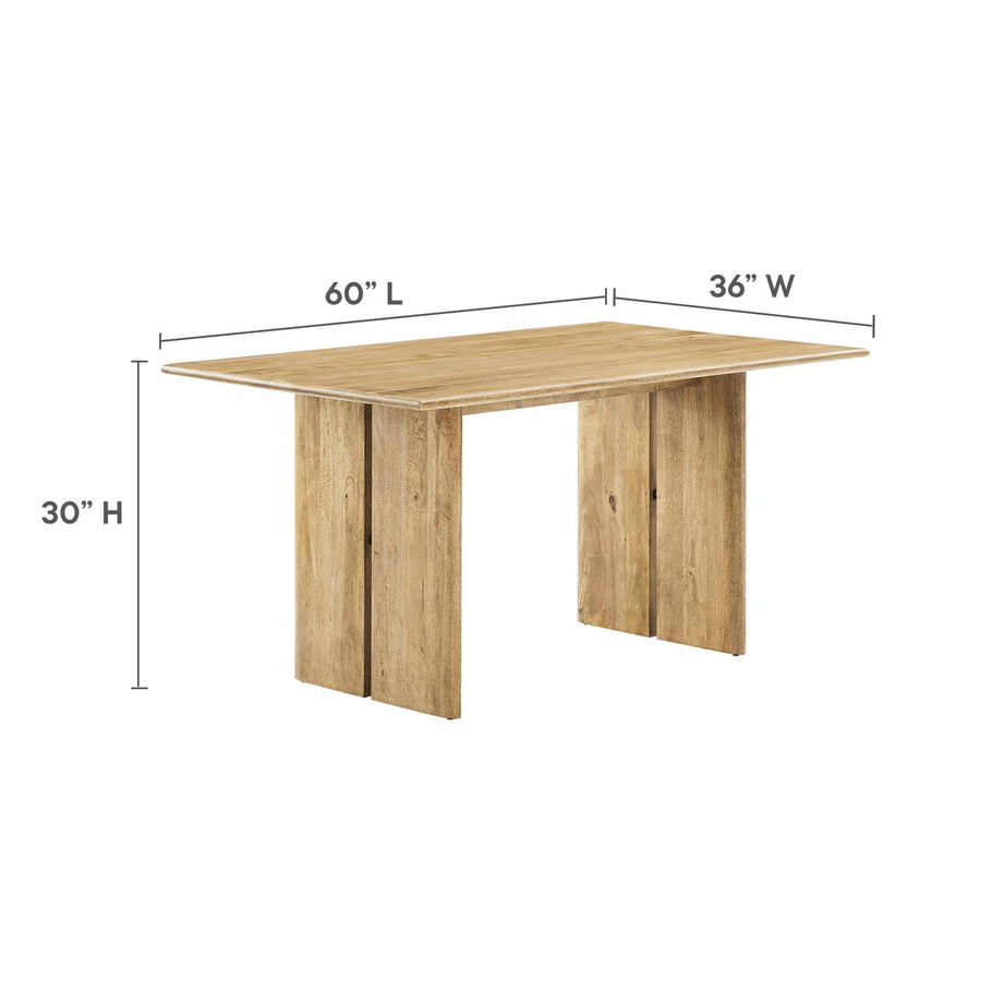 Ember 60" Wood Dining Table in Oak
