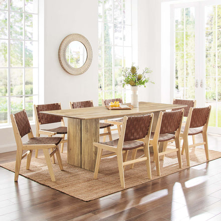 Amistad 86" Wood Dining Table in Oak