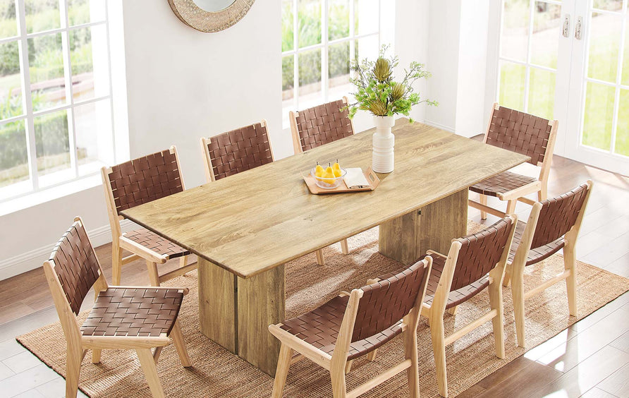 Ember 86" Wood Dining Table in Oak