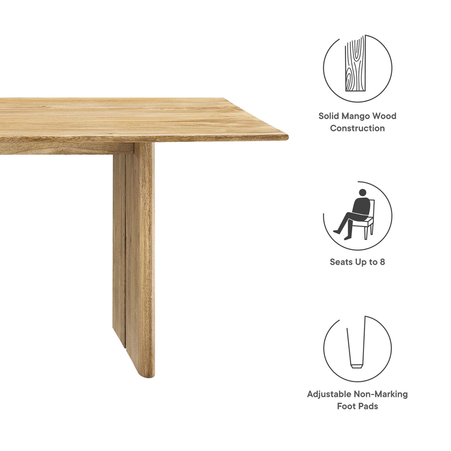 Amistad 86" Wood Dining Table by Furniture For America