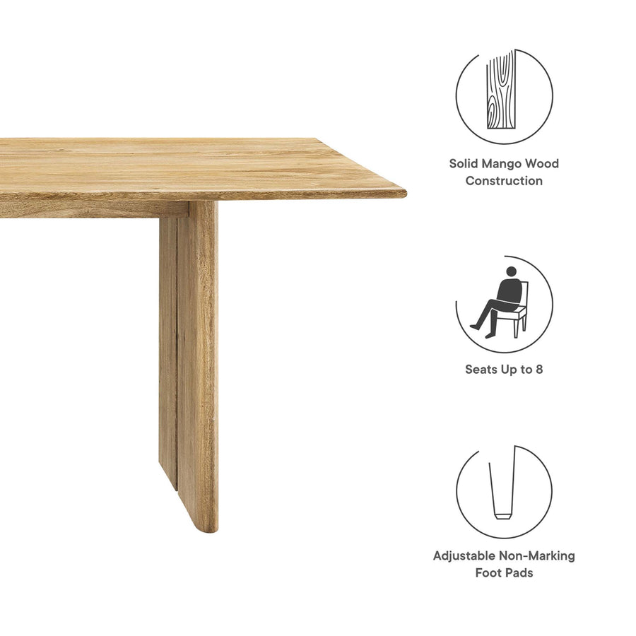 Ember 86" Wood Dining Table in Oak