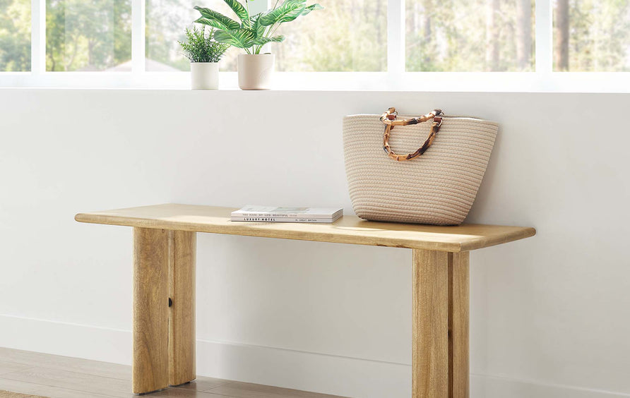 Ember 46" Wood Bench in Oak