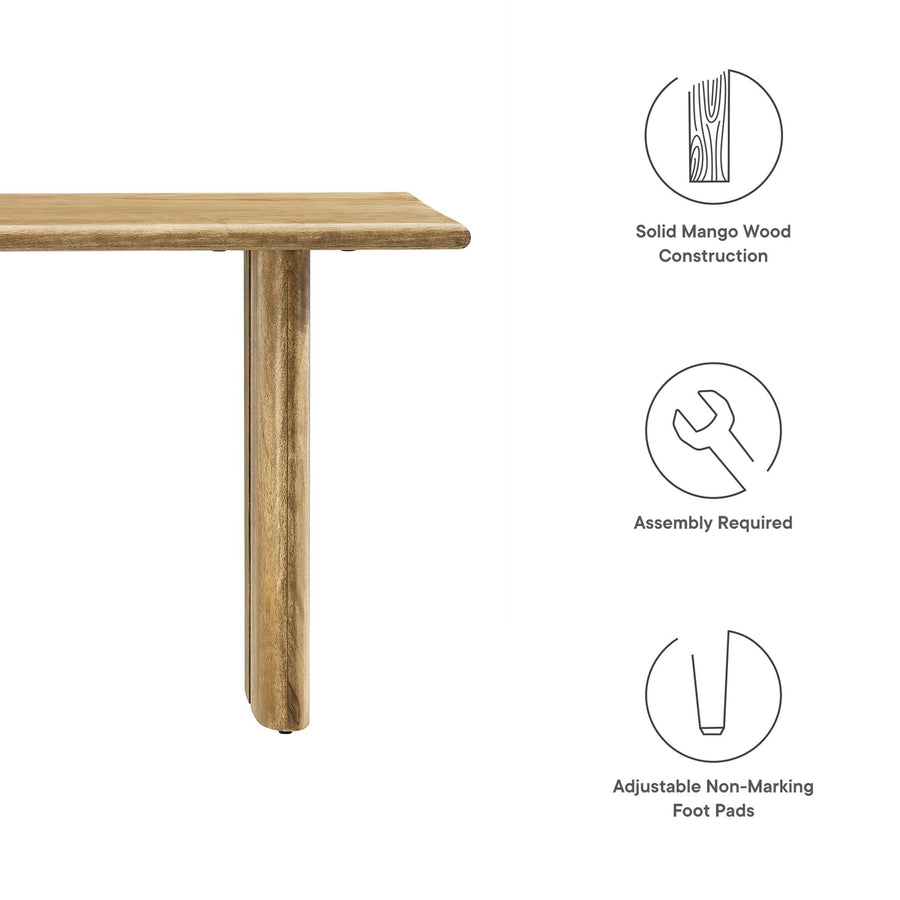 Ember 46" Wood Bench in Oak