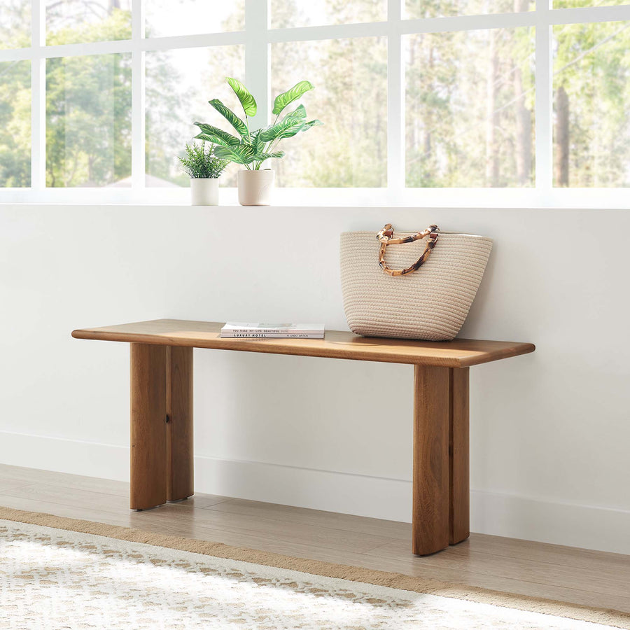 Ember 46" Wood Bench in Walnut