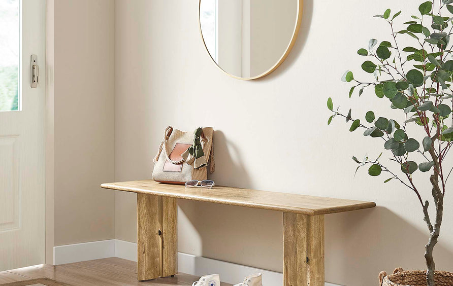 Ember 58" Wood Bench in Oak