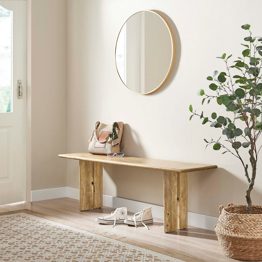 Ember 58" Wood Bench in Oak