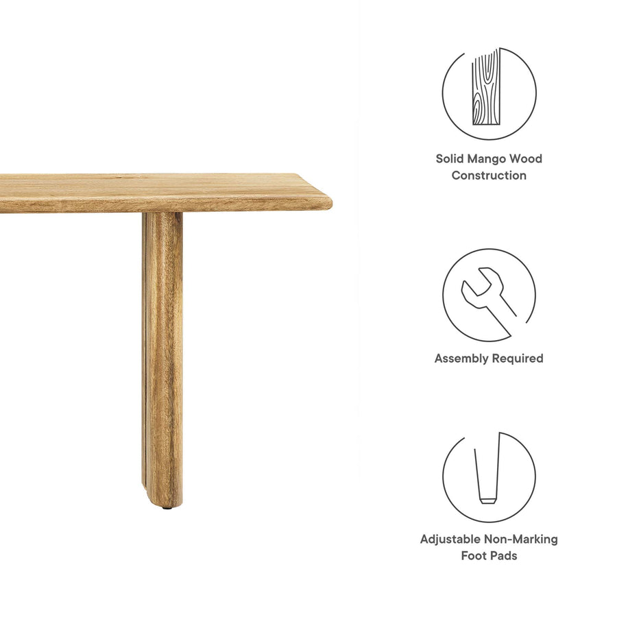 Ember 58" Wood Bench in Oak