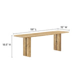 Ember 58" Wood Bench in Oak
