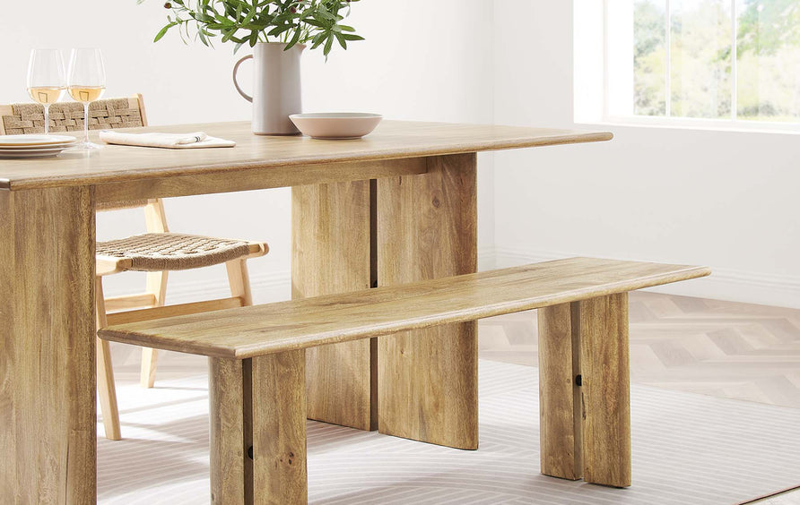 Ember 58" Wood Bench in Oak