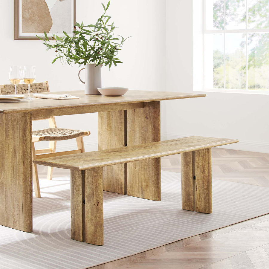 Ember 58" Wood Bench in Oak