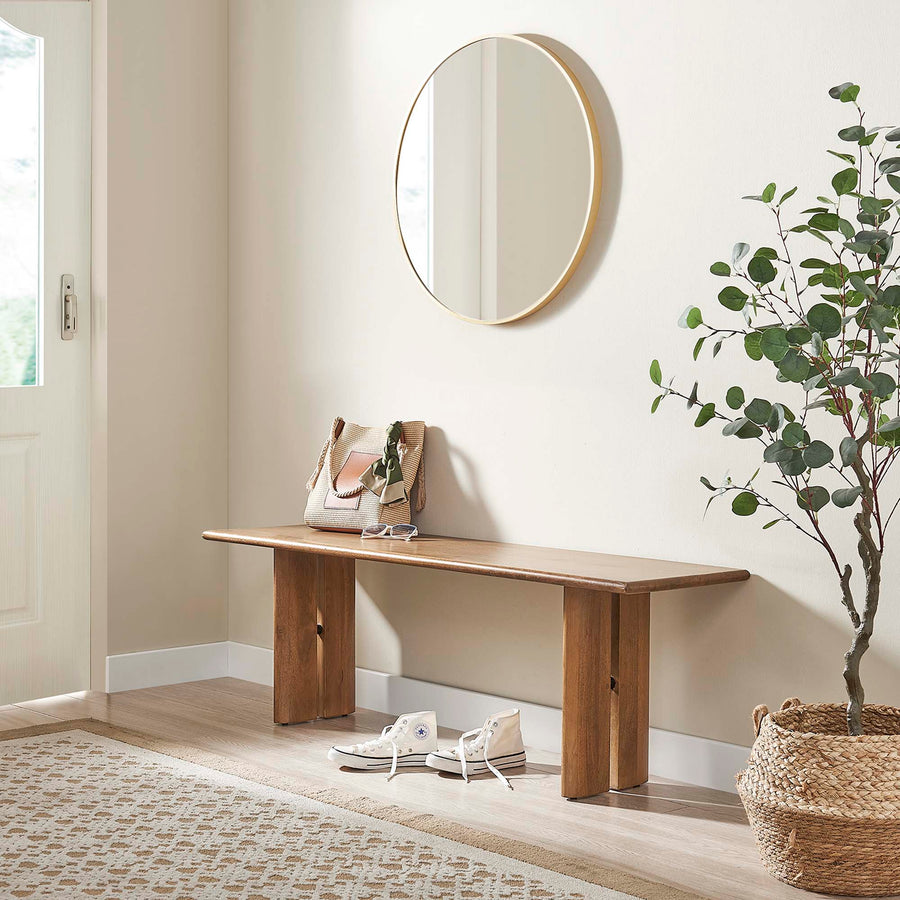 Ember 58" Wood Bench in Walnut