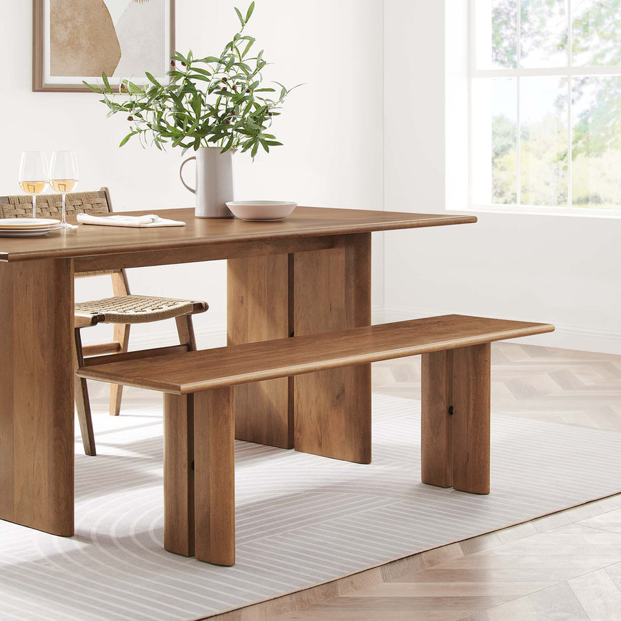 Ember 58" Wood Bench in Walnut