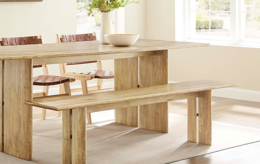 Ember 72" Wood Bench in Oak