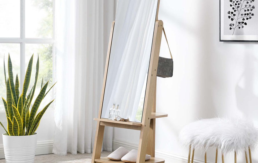 Katriel Standing Mirror in Oak
