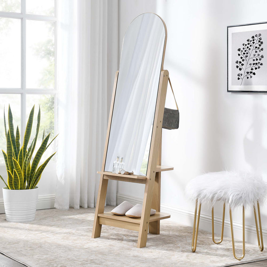 Katriel Standing Mirror in Oak