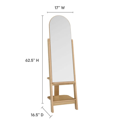 Ascend Standing Mirror in Oak