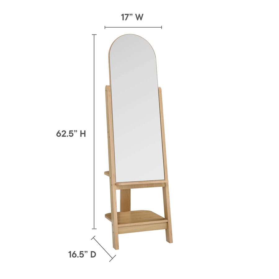 Katriel Standing Mirror in Oak