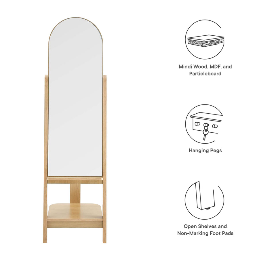 Katriel Standing Mirror in Oak