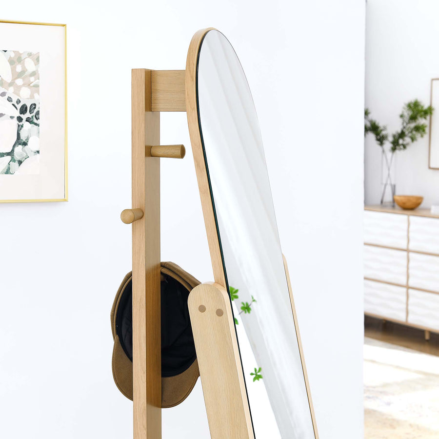 Katriel Standing Mirror in Oak