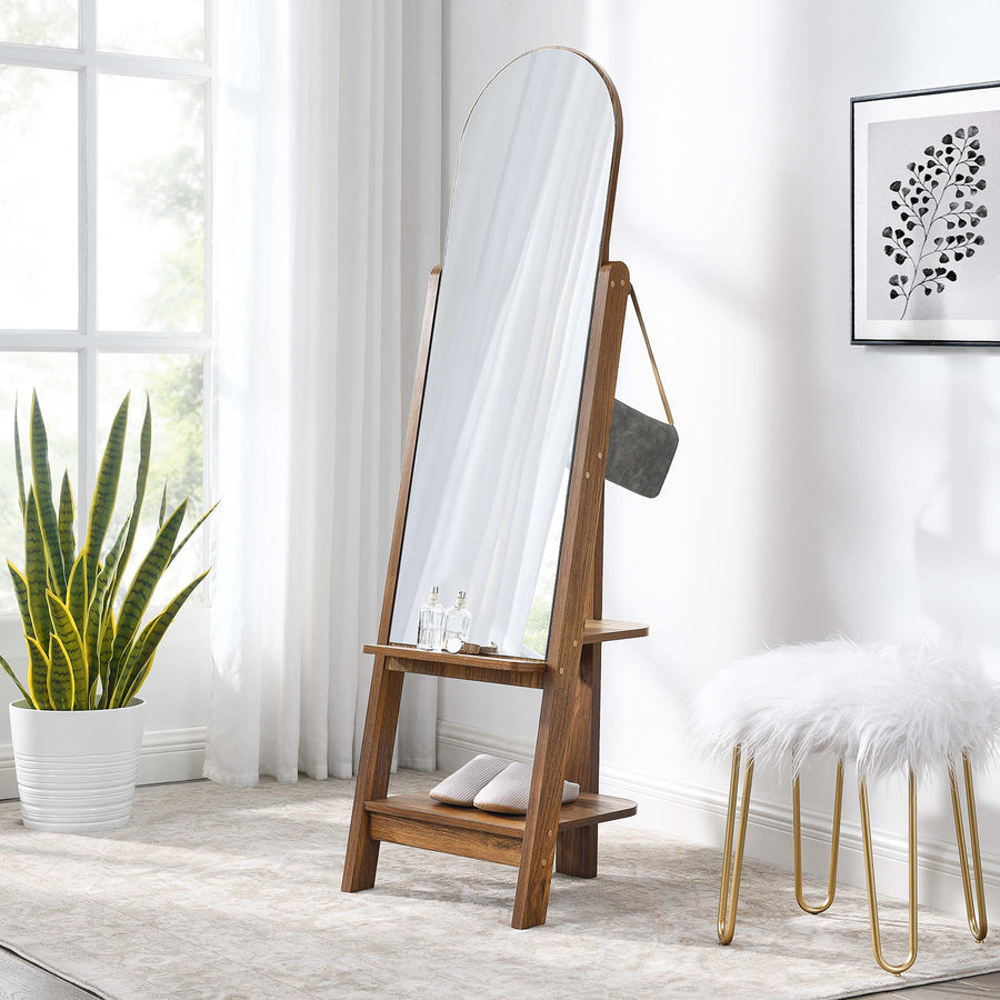 Katriel Standing Mirror in Walnut