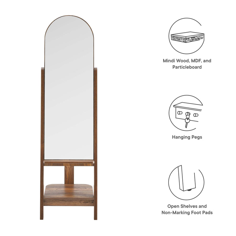 Katriel Standing Mirror in Walnut