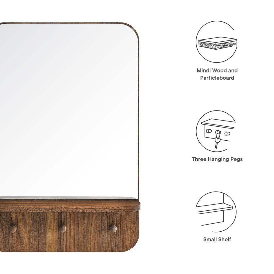 Pals Mirror in Walnut