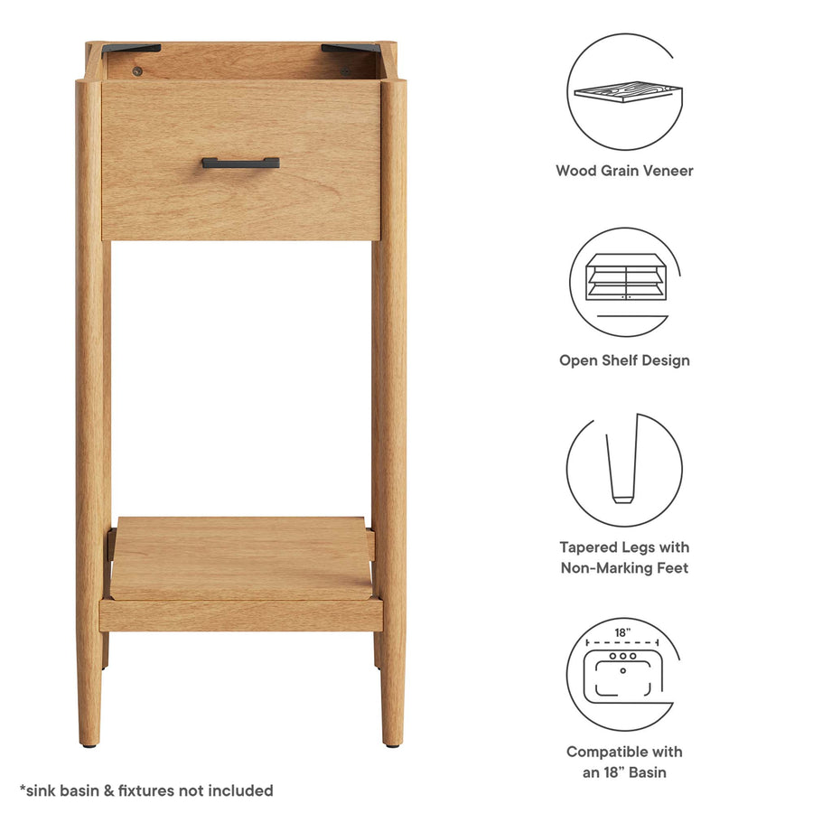 Quill 18" Bathroom Vanity Cabinet (Sink Basin Not Included) in Natural