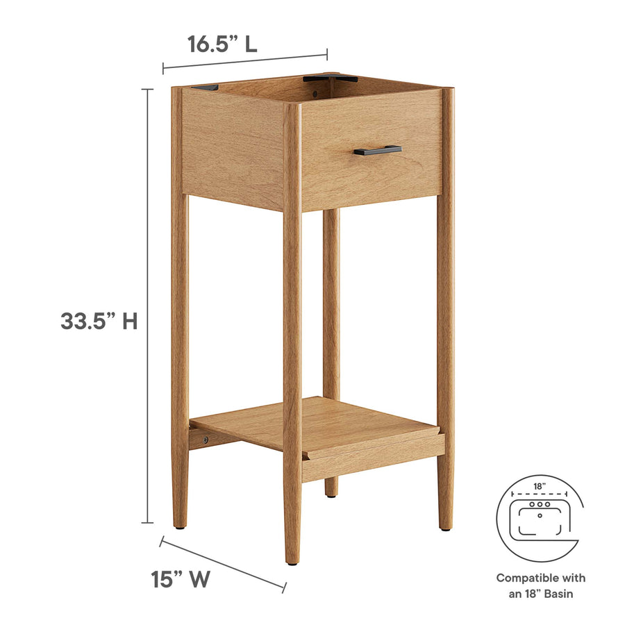 Quill 18" Bathroom Vanity Cabinet (Sink Basin Not Included) in Natural