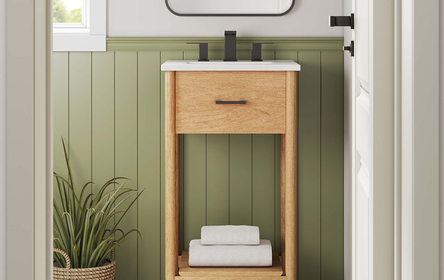 Quill 18" Bathroom Vanity Cabinet (Sink Basin Not Included) in Natural