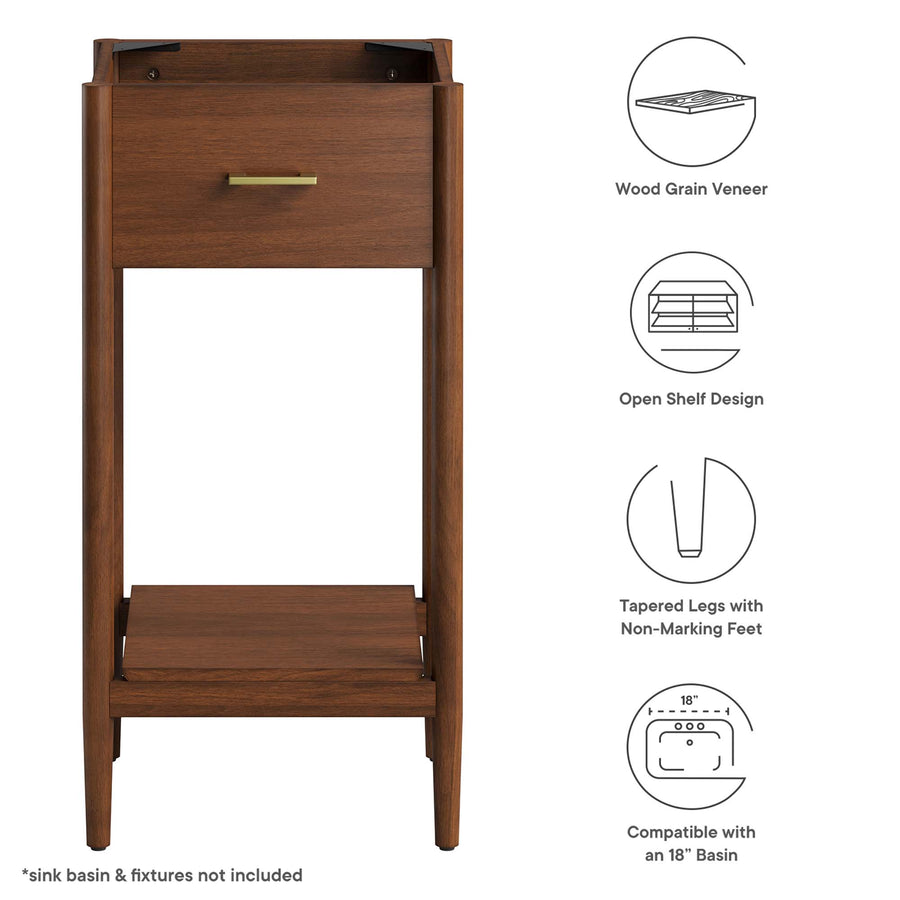 Quill 18" Bathroom Vanity Cabinet (Sink Basin Not Included) in Walnut