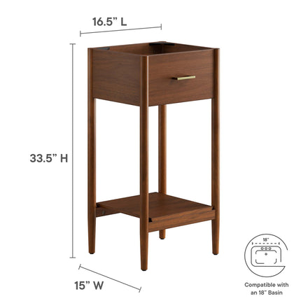 Zaire 18" Bathroom Vanity Cabinet (Sink Basin Not Included) in Walnut