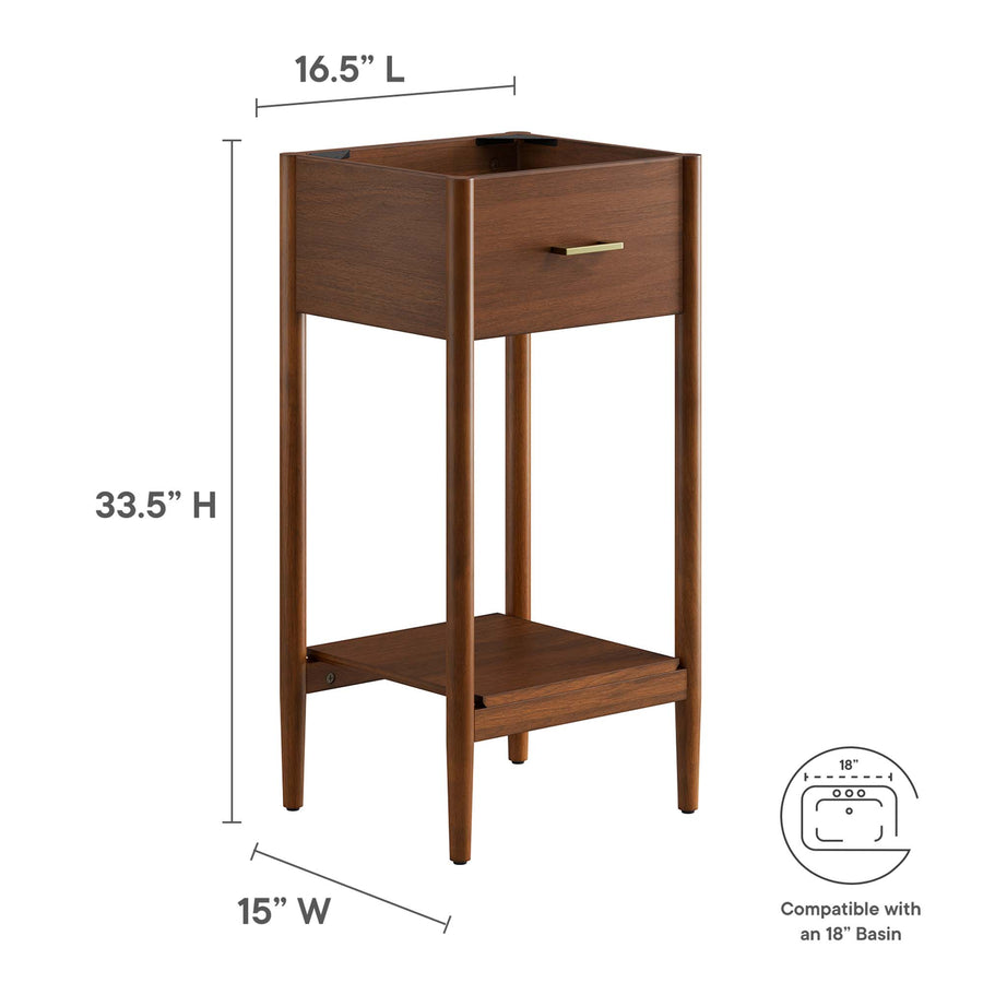 Quill 18" Bathroom Vanity Cabinet (Sink Basin Not Included) in Walnut