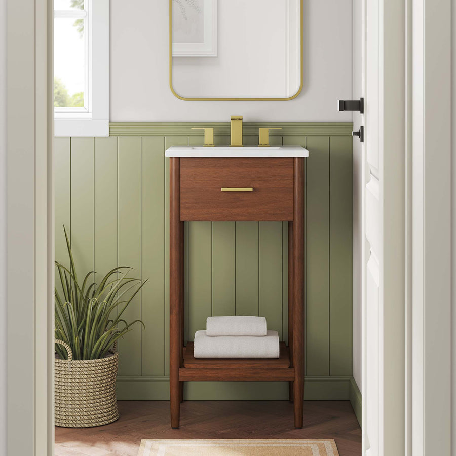 Quill 18" Bathroom Vanity Cabinet (Sink Basin Not Included) in Walnut