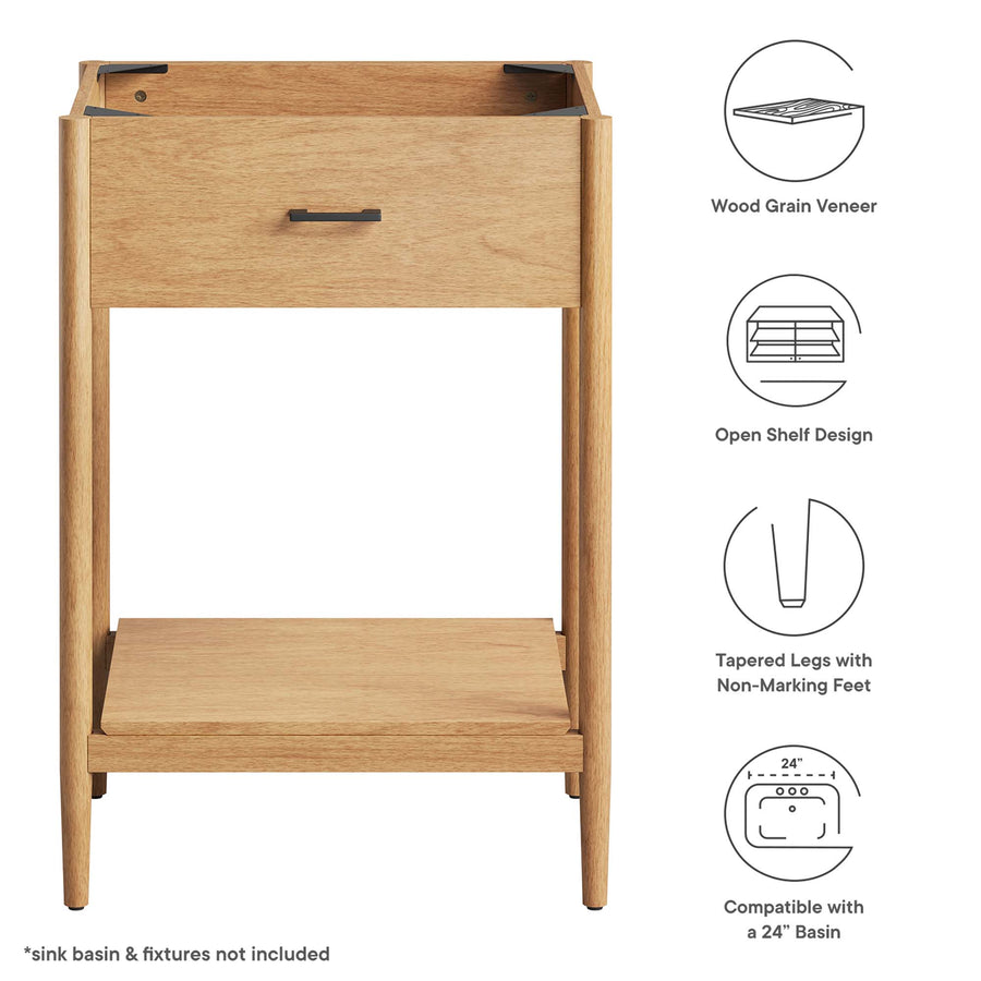 Quill 24" Bathroom Vanity Cabinet (Sink Basin Not Included) in Natural