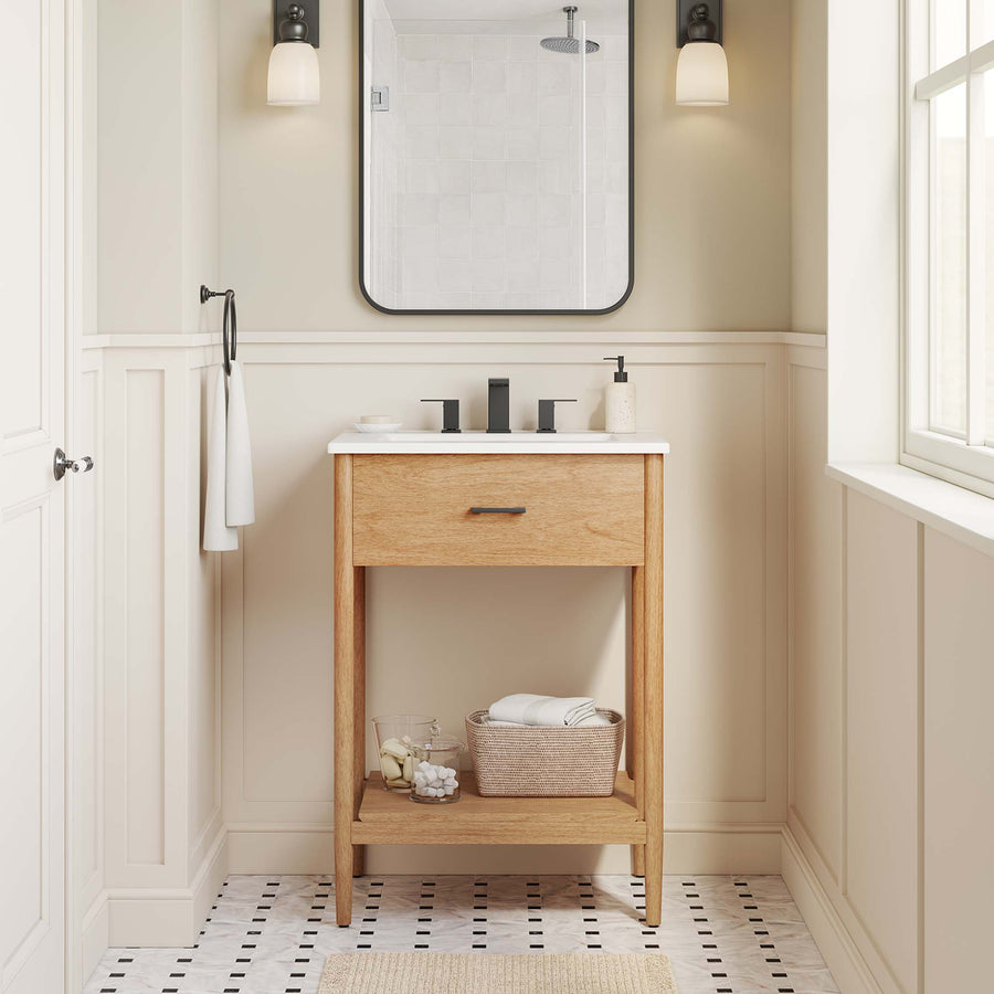 Quill 24" Bathroom Vanity Cabinet (Sink Basin Not Included) in Natural