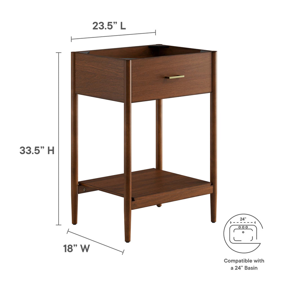 Quill 24" Bathroom Vanity Cabinet (Sink Basin Not Included) in Walnut