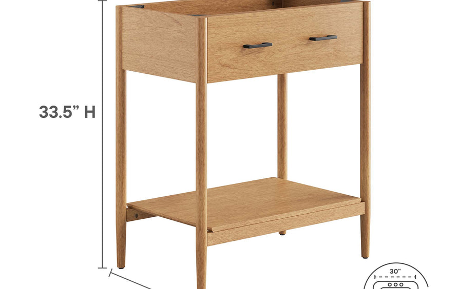Quill 30" Bathroom Vanity Cabinet (Sink Basin Not Included) in Natural