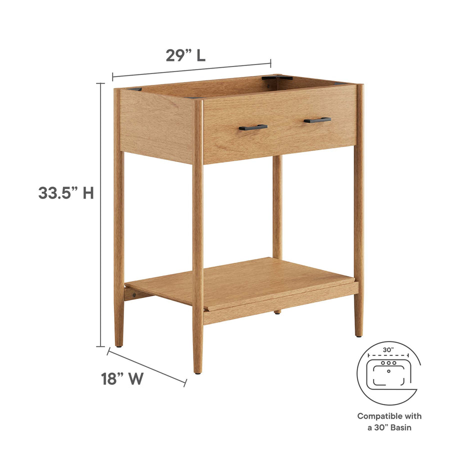 Quill 30" Bathroom Vanity Cabinet (Sink Basin Not Included) in Natural