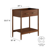 Quill 30" Bathroom Vanity Cabinet (Sink Basin Not Included) in Walnut