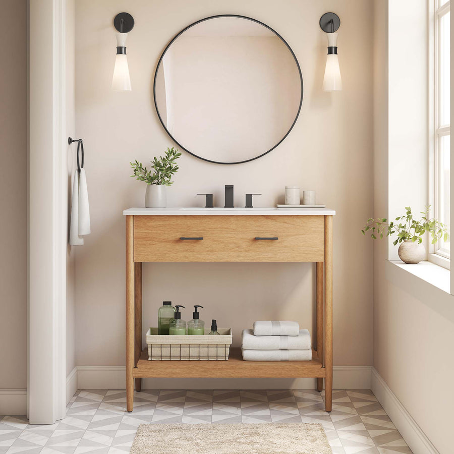 Quill 36" Bathroom Vanity Cabinet (Sink Basin Not Included) in Natural