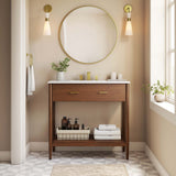 Quill 36" Bathroom Vanity Cabinet (Sink Basin Not Included) in Walnut