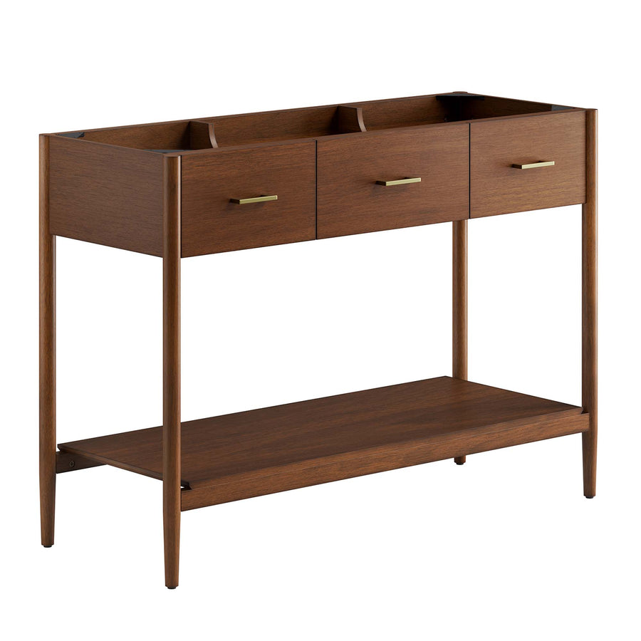 Quill 48" Single Sink Compatible Bathroom Vanity Cabinet (Sink Basin Not Included) in Walnut