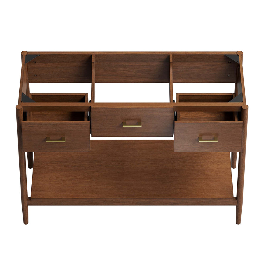 Quill 48" Single Sink Compatible Bathroom Vanity Cabinet (Sink Basin Not Included) in Walnut