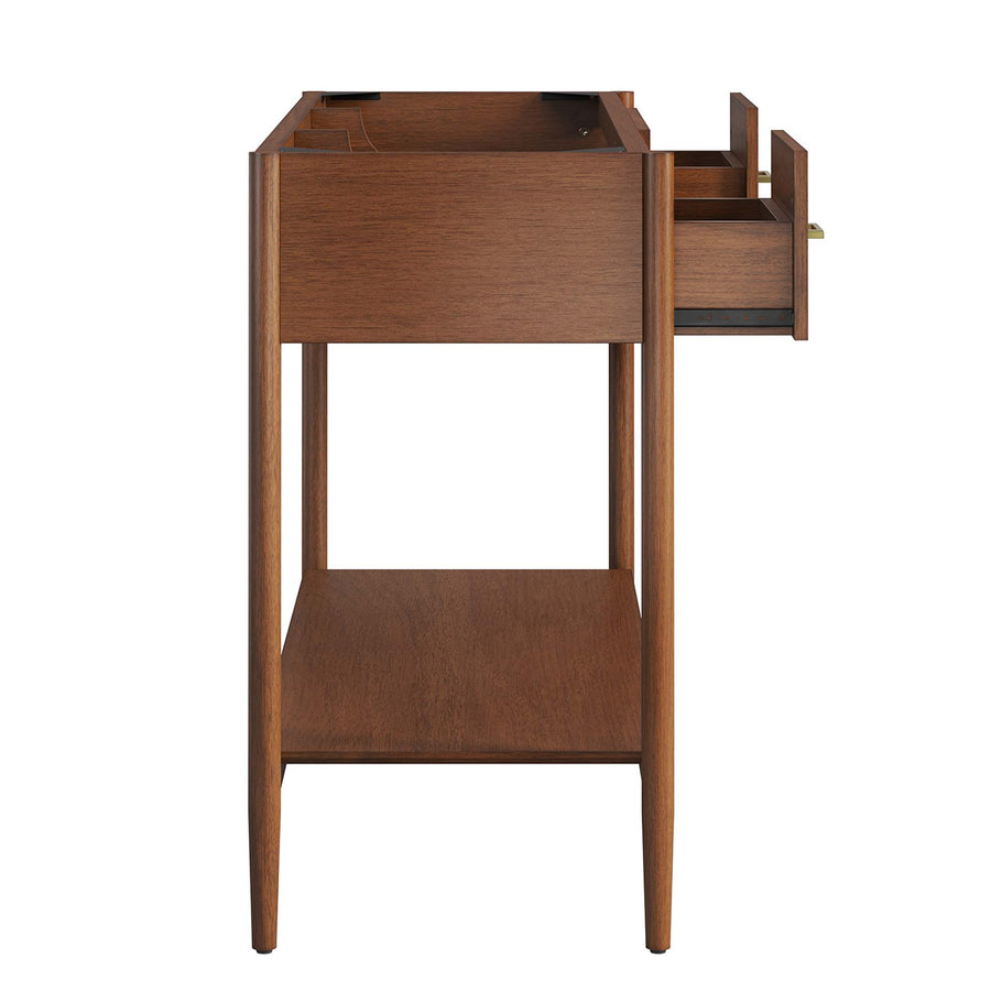 Quill 48" Single Sink Compatible Bathroom Vanity Cabinet (Sink Basin Not Included) in Walnut