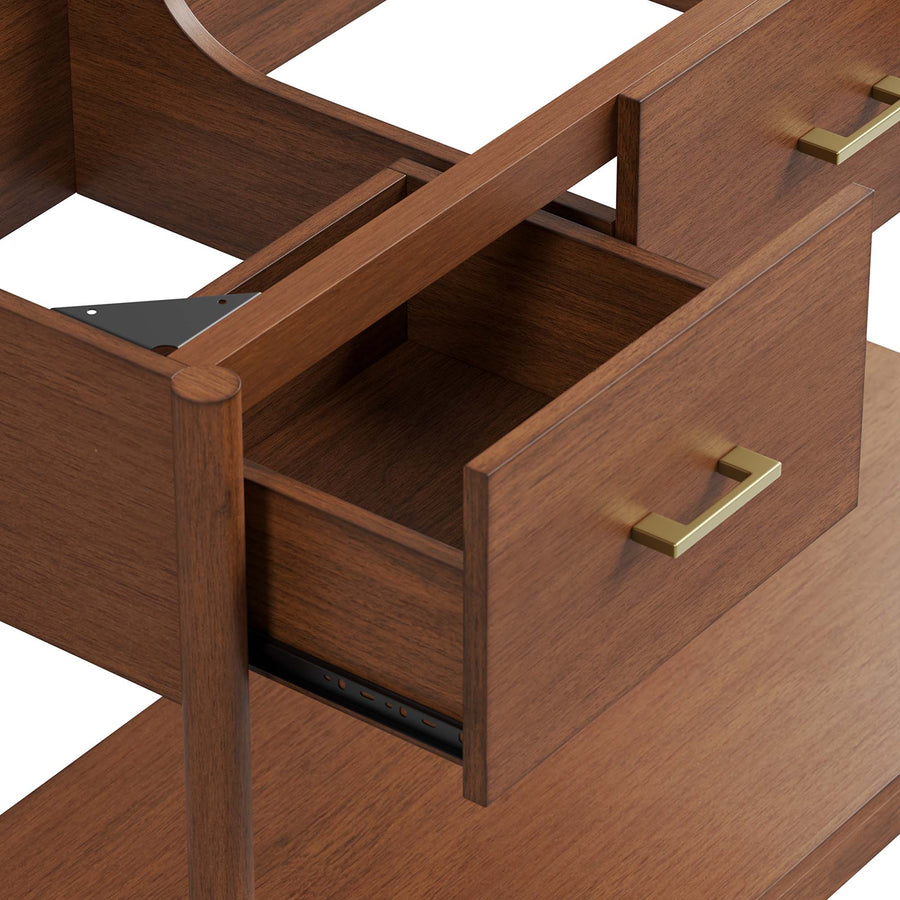 Quill 48" Single Sink Compatible Bathroom Vanity Cabinet (Sink Basin Not Included) in Walnut