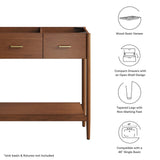 Quill 48" Single Sink Compatible Bathroom Vanity Cabinet (Sink Basin Not Included) in Walnut